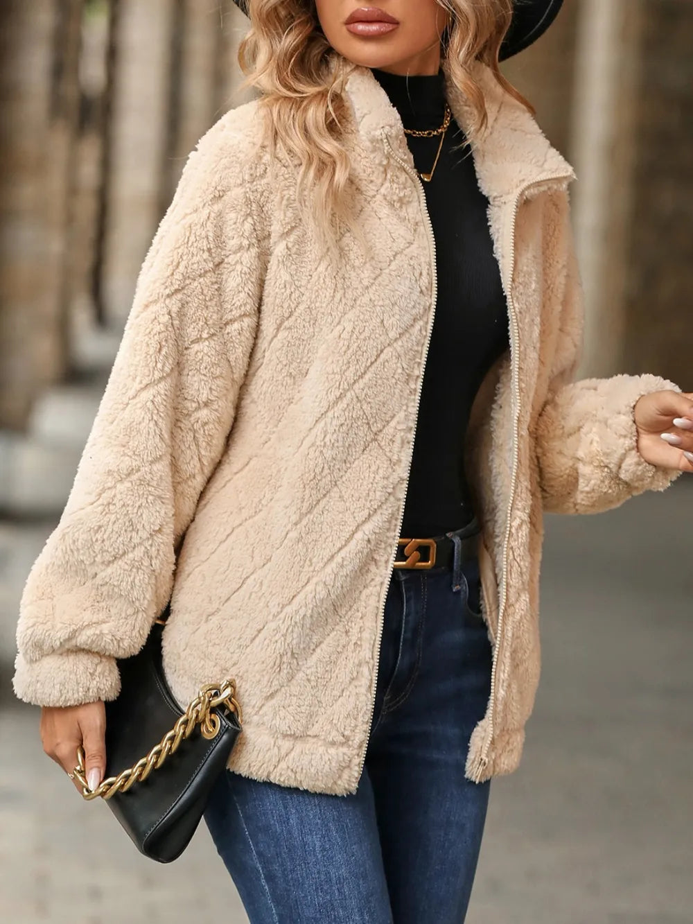 Pocketed Zip Up Jacket - Korvel