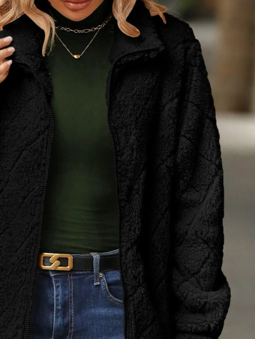 Pocketed Zip Up Jacket - Korvel