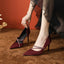 Point Toe Rhinestone High Heel Pumps - Korvel
