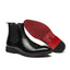 Pointed Toe Men's High Top Leather Boots with Red Soles