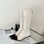 Pointed Toe Women Knee High Boots Black White Sock Booties Thin Mid Heels   New Arrivals Ladies Party Pumps Dress Shoes Woman - Korvel