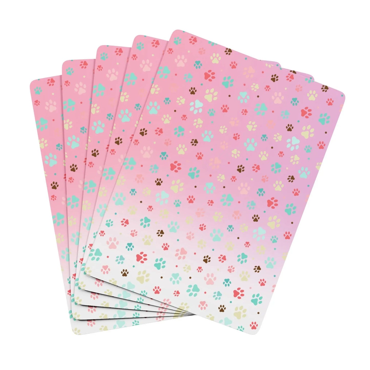 Custom Pet Paw Print Poker Playing Cards for Game Nights - Korvel