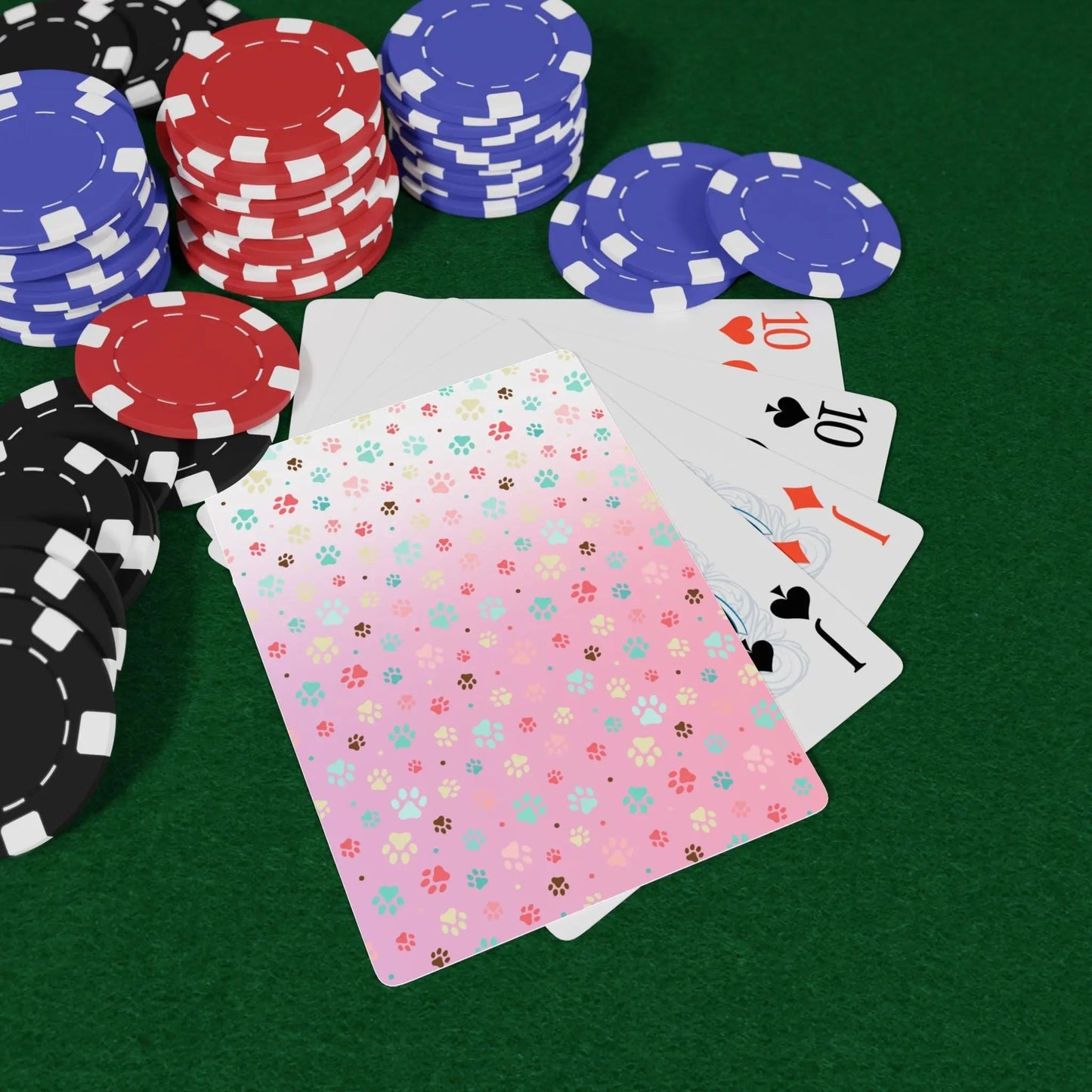 Custom Pet Paw Print Poker Playing Cards for Game Nights - Korvel