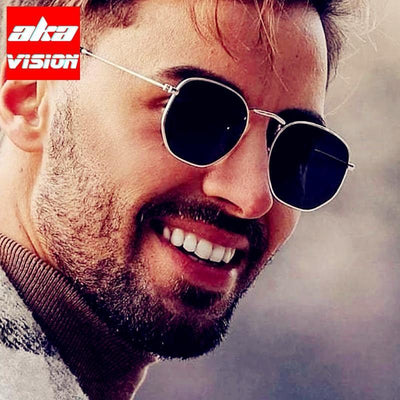 Lunettes de soleil hexagonales tendance avec verres polarisés
