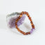 Pulsera de Adulto de Ámbar Báltico Cognac Crudo y Amatista