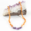 Raw Honey Baltic Amber + Raw Amethyst || Necklace - Korvel