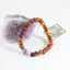 Pulsera de Adulto de Ámbar Báltico Cognac Crudo y Amatista