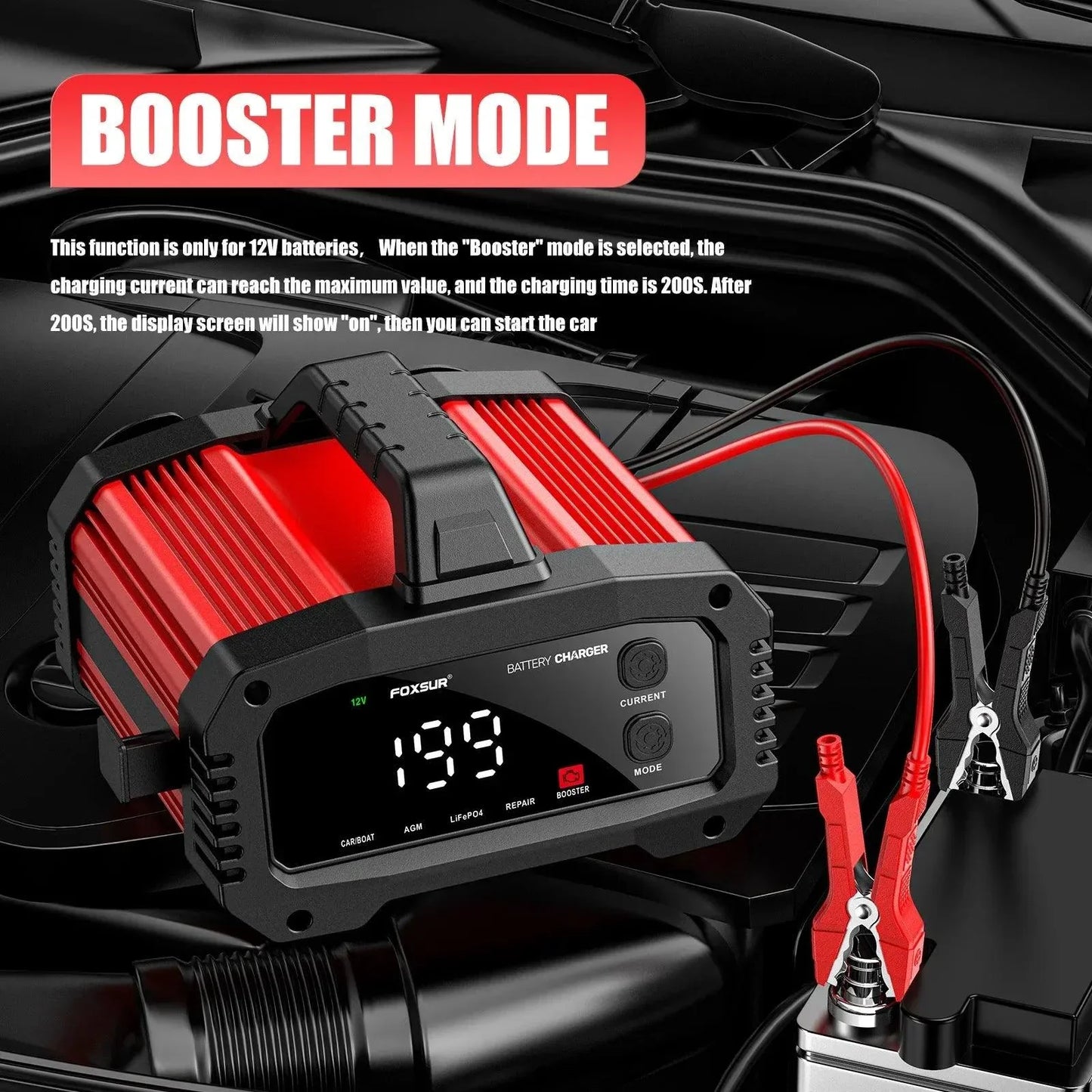 Chargeur de batterie de voiture intelligent portable - 25A/15A pour batteries 12V-24V