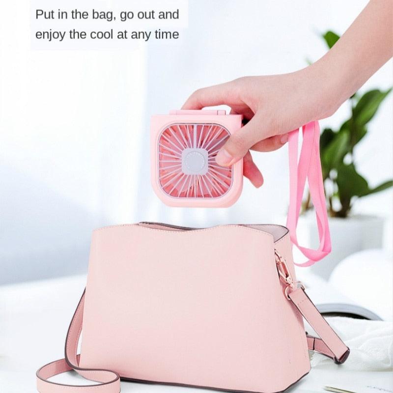 Portable Neck Fan with 3000mAh Power Bank - Mini USB Rechargeable