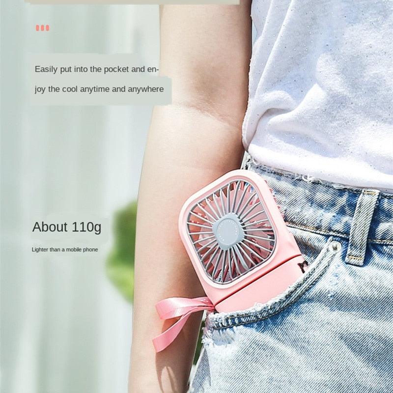 Portable Neck Fan with 3000mAh Power Bank - Mini USB Rechargeable
