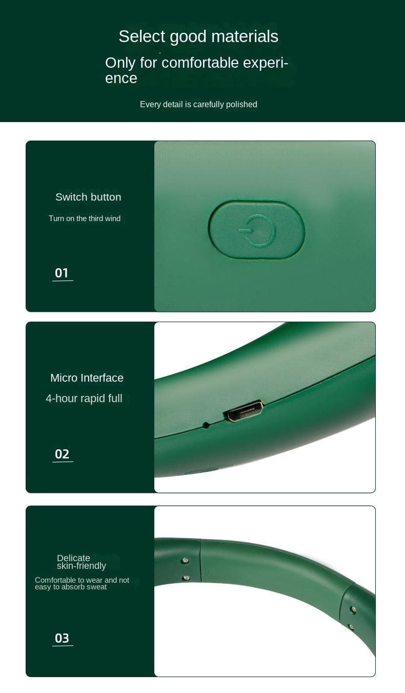 Ventilateur de cou portable sans pales - Solution de refroidissement personnelle portable