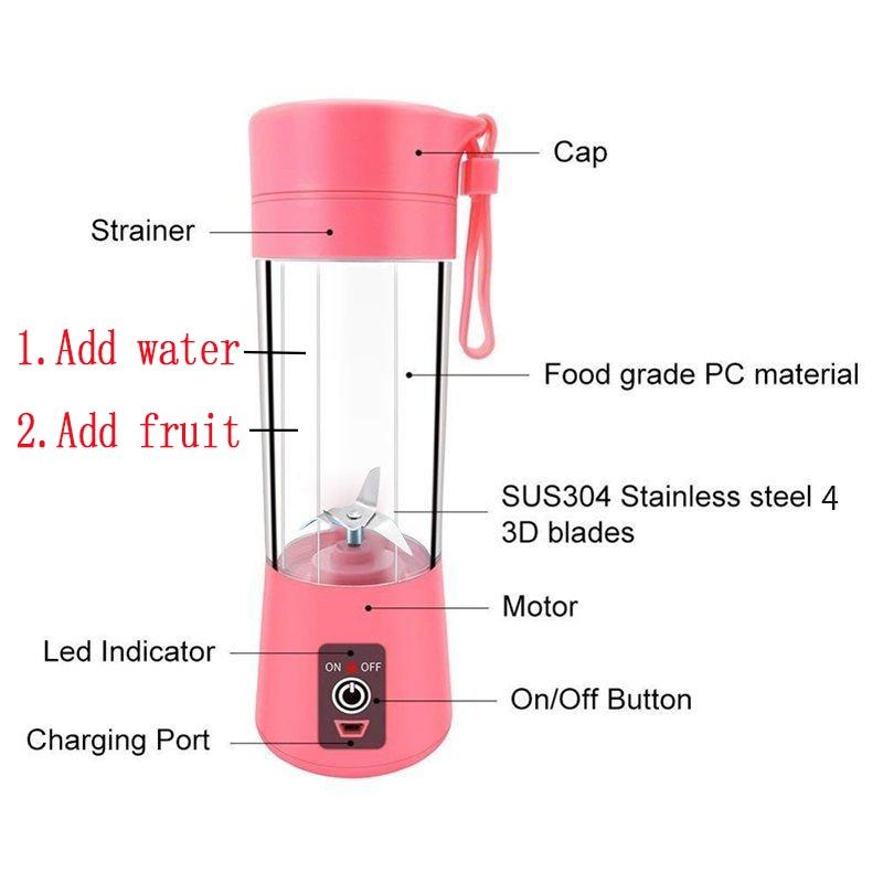 Mixeur Électrique Portable pour Jus Frais et Smoothies