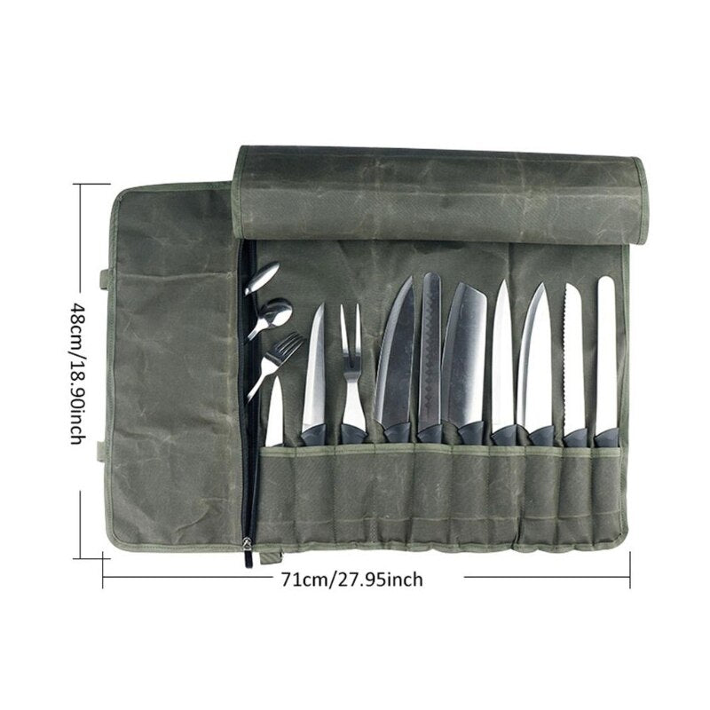 Portable Kitchen Cooking Chef Knife Bag Roll Bag Carry Case Bag - Korvel