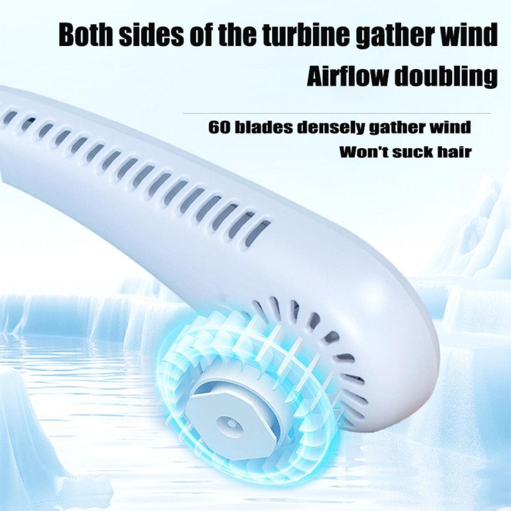 Ventilateur de Cou Portable - Dispositif de Refroidissement Sans Lame Rechargeable par USB