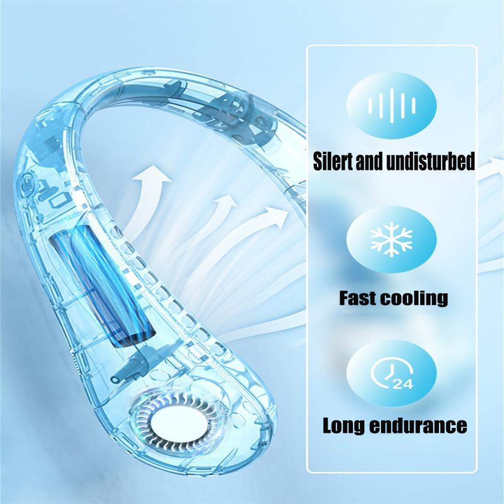 Ventilateur de Cou Portable - Dispositif de Refroidissement Sans Lame Rechargeable par USB
