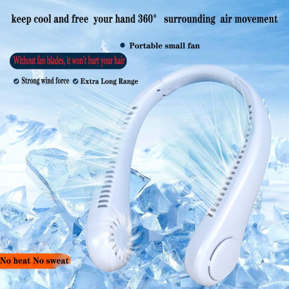 Ventilateur de Cou Portable - Dispositif de Refroidissement Sans Lame Rechargeable par USB