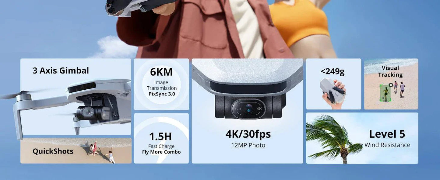 Drone Mini Potensic C0 avec caméra 4K et stabilisateur 3 axes