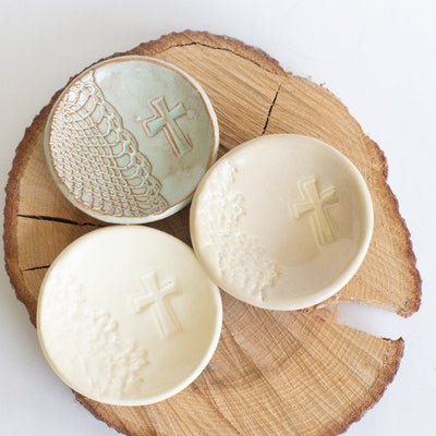 Artisan Cross Trinket Dish - No Gold Accents - Korvel