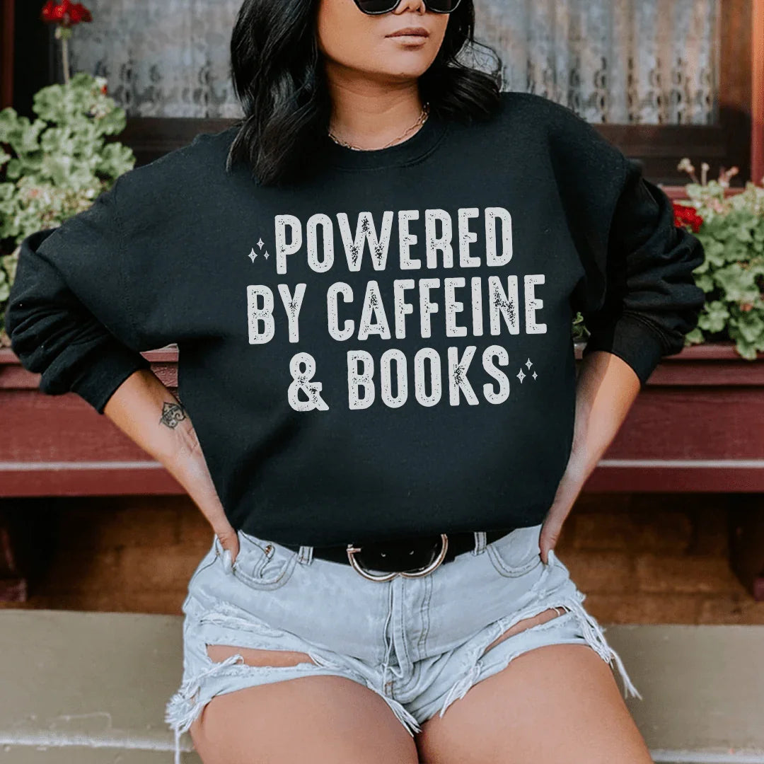 Sudadera Powered By Caffeine &amp; Books