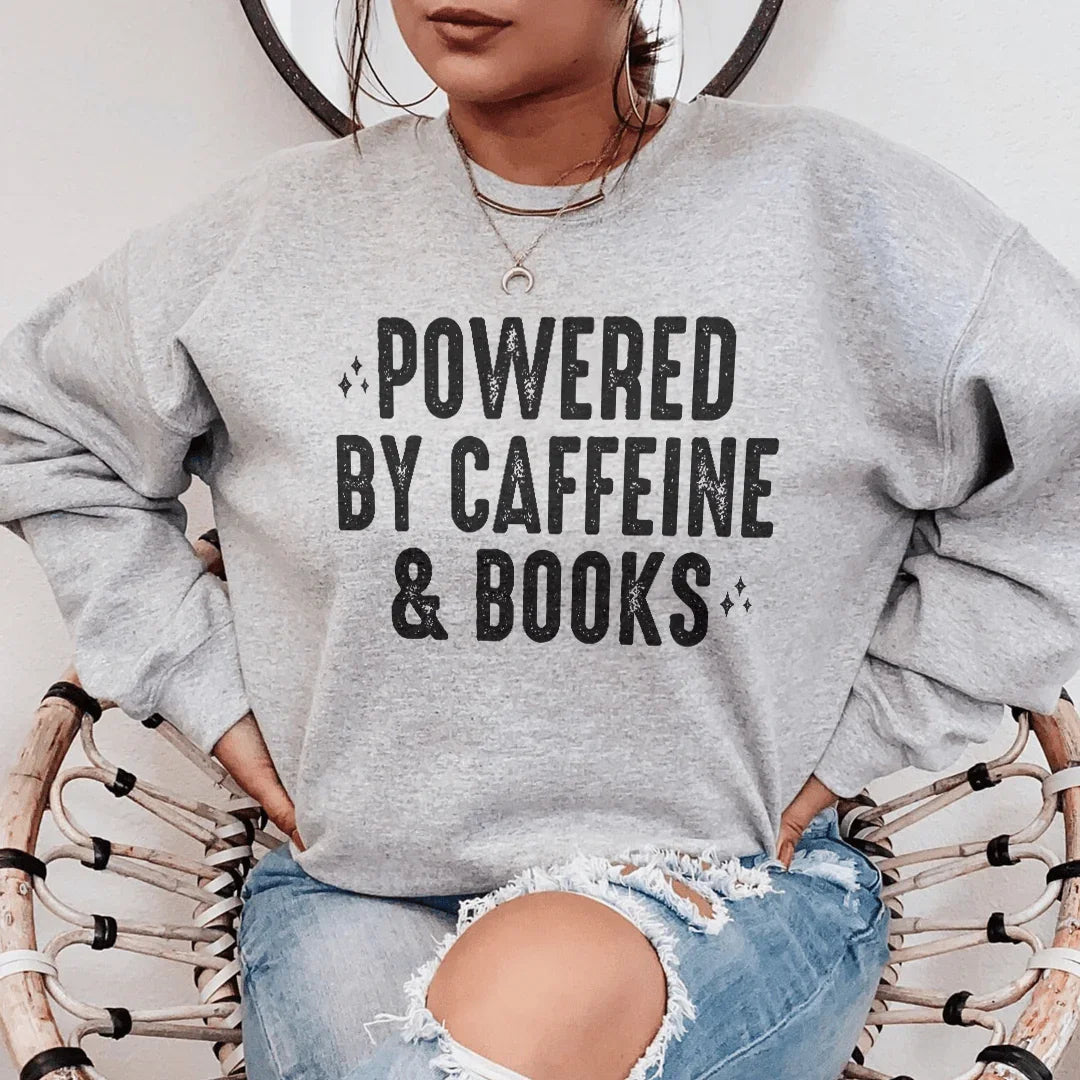 Sudadera Powered By Caffeine &amp; Books