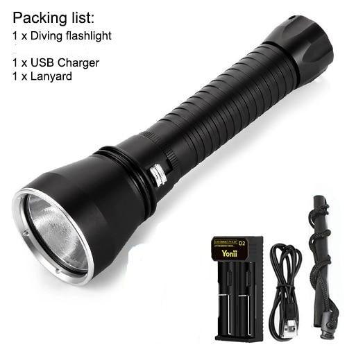 Lampe de plongée LED rechargeable premium pour exploration sous-marine