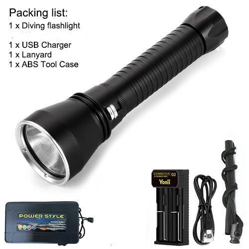 Lampe de plongée LED rechargeable premium pour exploration sous-marine