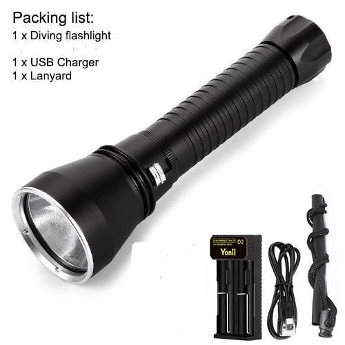 Lampe de plongée LED rechargeable premium pour exploration sous-marine