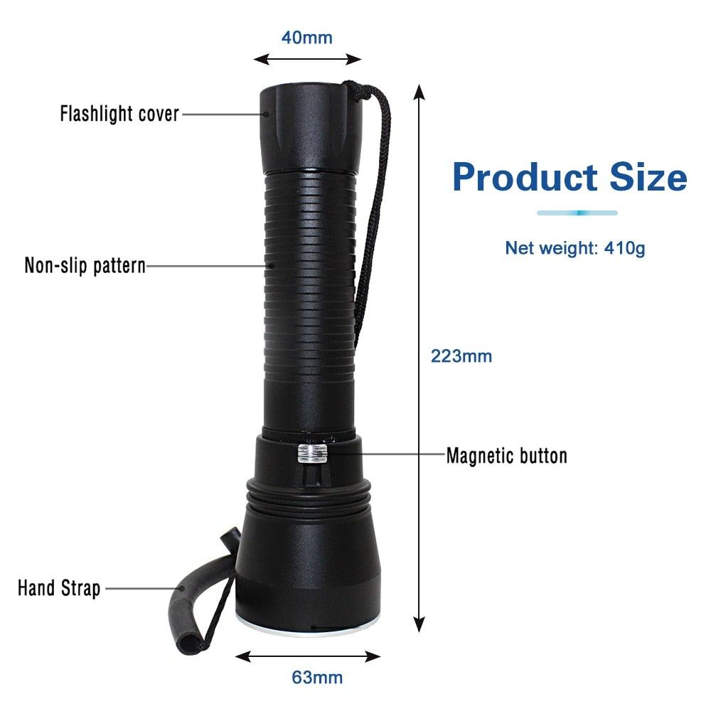 Lampe de plongée LED rechargeable premium pour exploration sous-marine