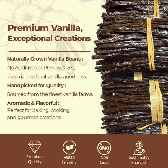 Premium Ugandan Vanilla Bean Pods – Bulk 1 lb