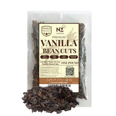 Premium Vanilla Bean Cuts - 1 lb. Grade B