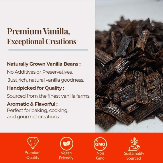 Découpes de gousse de vanille premium - 1 lb. Grade B