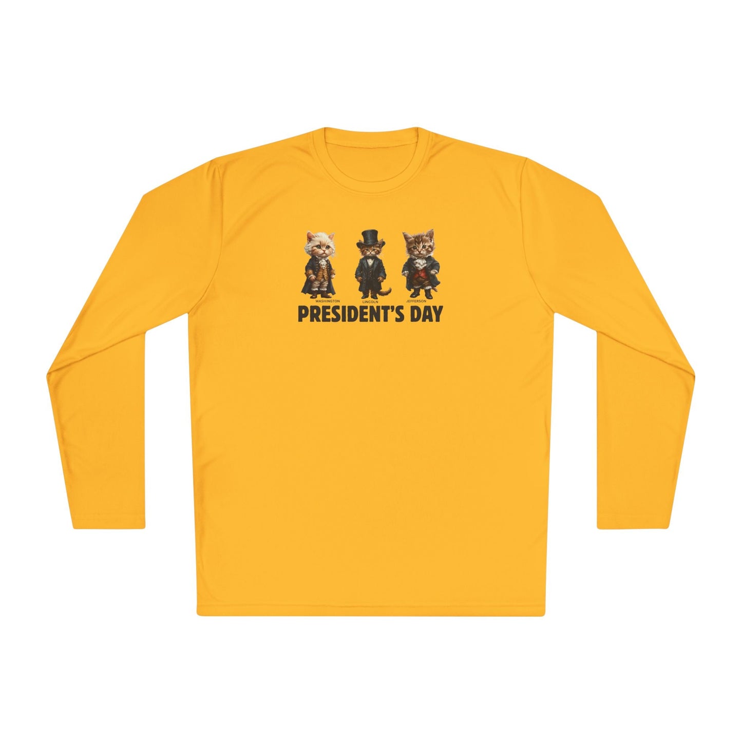 Camiseta de manga larga de gatitos del Día de los Presidentes para comodidad unisex
