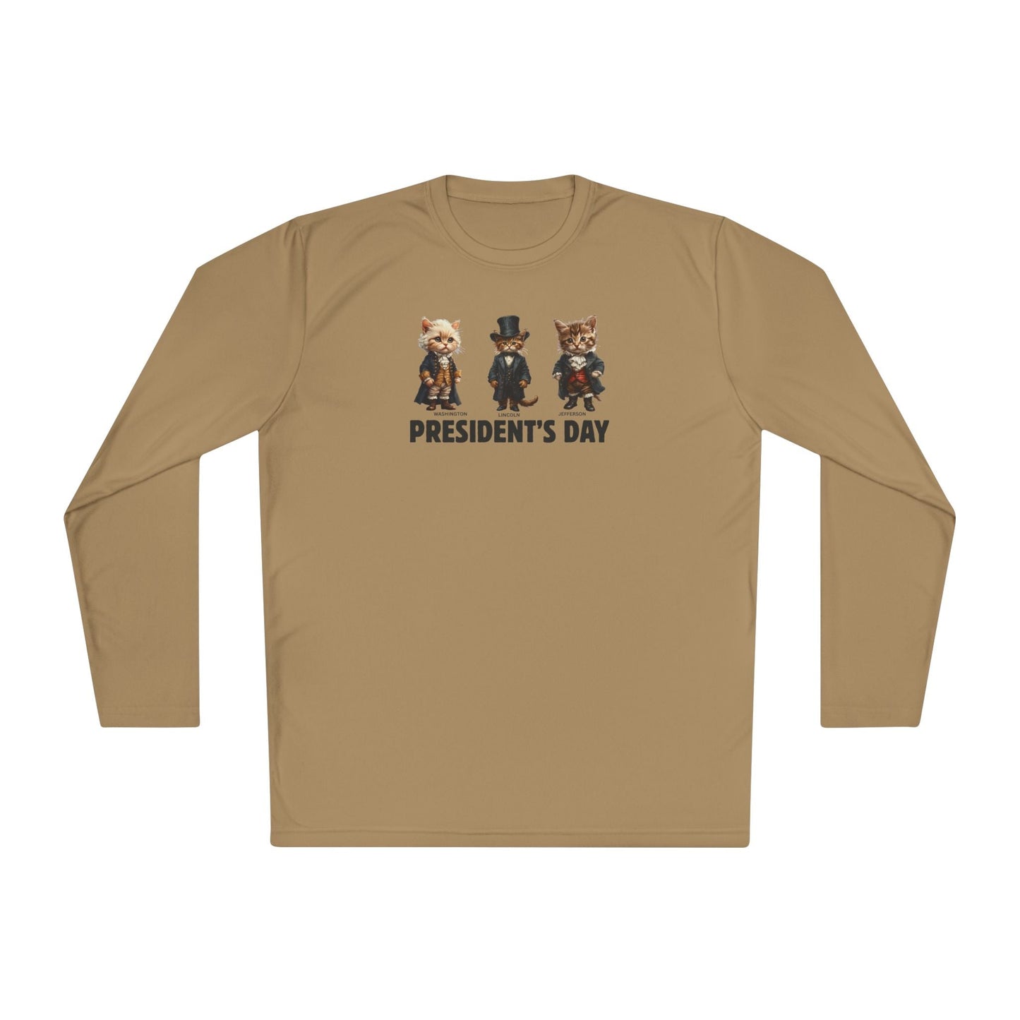 Camiseta de manga larga de gatitos del Día de los Presidentes para comodidad unisex