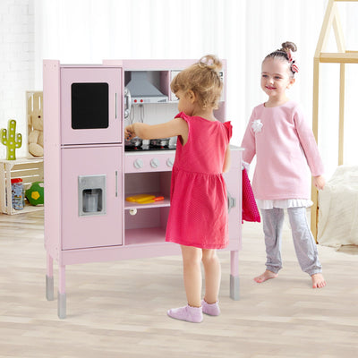 Premium Pretend Play Kitchen for Kids with 16 Accessories - Pink