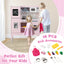 Premium Pretend Play Kitchen for Kids with 16 Accessories - Pink