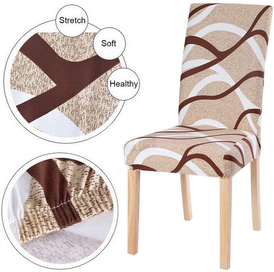 Funda de Silla de Comedor Impresa Elegante - Estirable y Estilosa