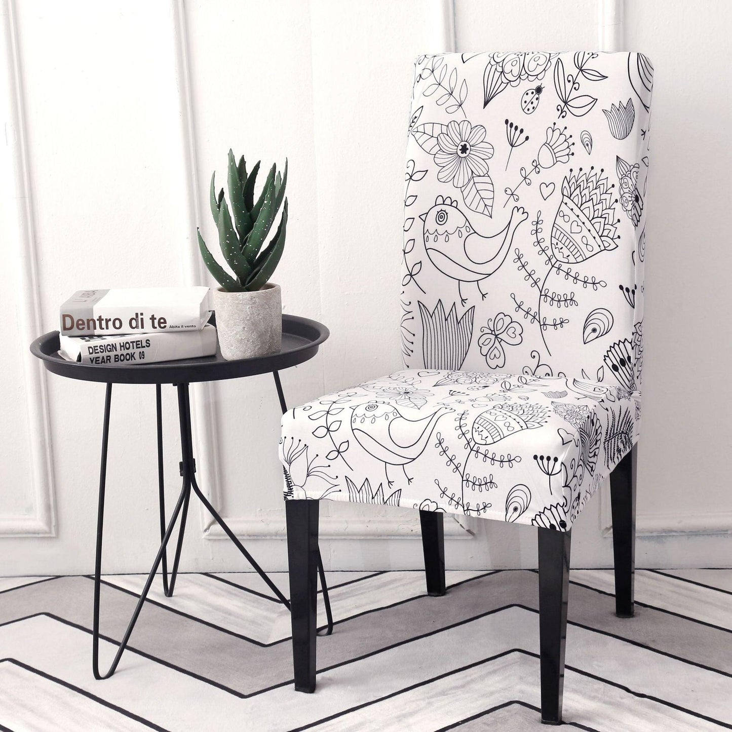 Funda de Silla de Comedor Impresa Elegante - Estirable y Estilosa