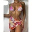 Ensemble de bikini 3 pièces à imprimé floral pour femmes