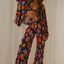 Floral Printed Collared Long Sleeve Top and Pants Set