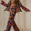 Floral Printed Collared Long Sleeve Top and Pants Set