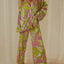 Floral Printed Collared Long Sleeve Top and Pants Set