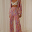 Floral Printed Collared Long Sleeve Top and Pants Set