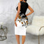 Printed Notched Sleeveless Wrap Dress - Korvel