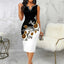 Printed Notched Sleeveless Wrap Dress - Korvel