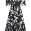 Printed Off-Shoulder Balloon Sleeve Dress