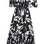 Printed Off-Shoulder Balloon Sleeve Dress