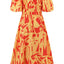Printed Off-Shoulder Balloon Sleeve Dress