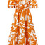 Printed Off-Shoulder Balloon Sleeve Dress