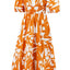 Printed Off-Shoulder Balloon Sleeve Dress