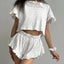 Printed Round Neck Top and Shorts Set - Korvel
